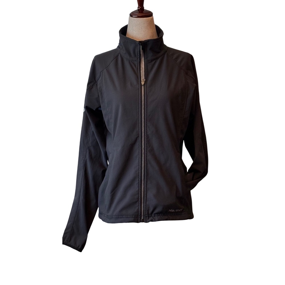Medium Marmot Womens Black Softshell Full Zip Jacket Vail Snowsports School